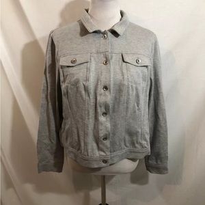 Kelly by Clinton Kelly Gray Button Up Jacket - Womens Large